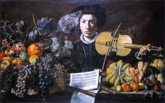 Master of Acquavella Still-life Still-Life with a Violinist - Canvas Print