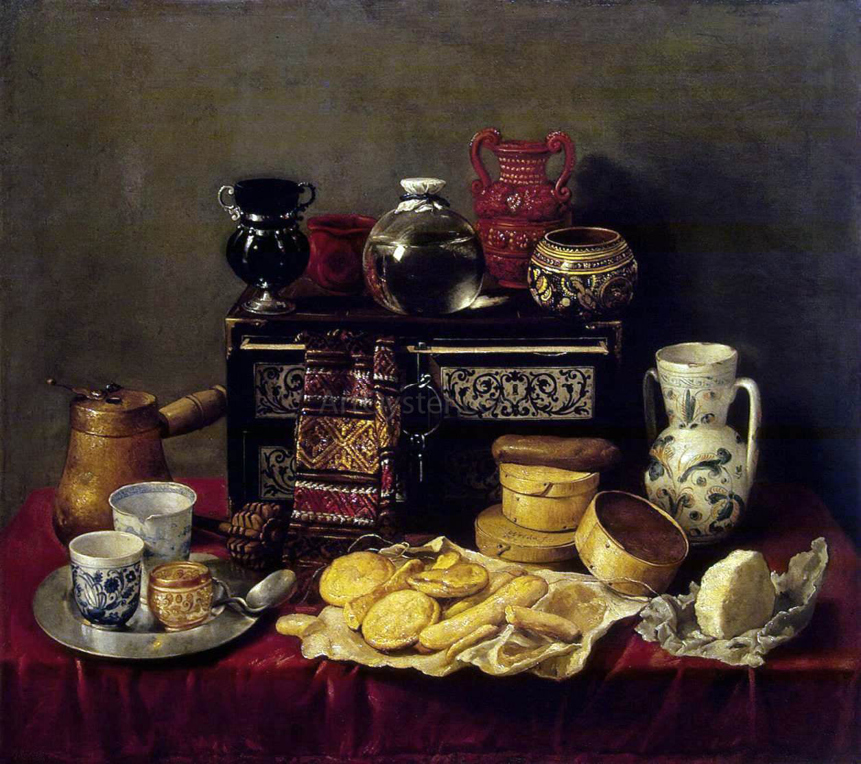Antonio De Pereda Still-Life with an Ebony Chest - Canvas Print