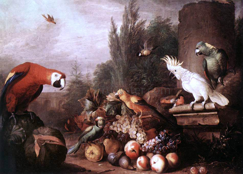 Jakab Bogdany Still-life with Birds - Canvas Print
