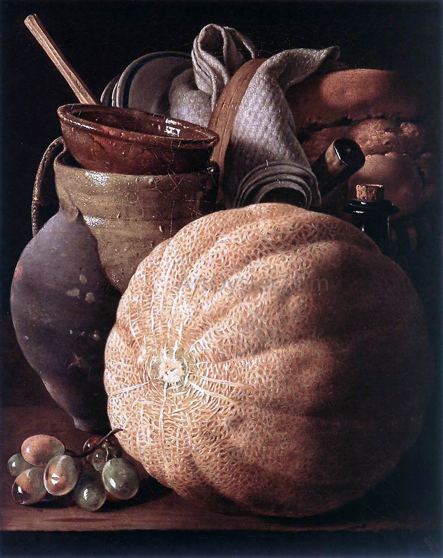 Luis Melendez Still-Life with Cantaloupe Melon - Canvas Print