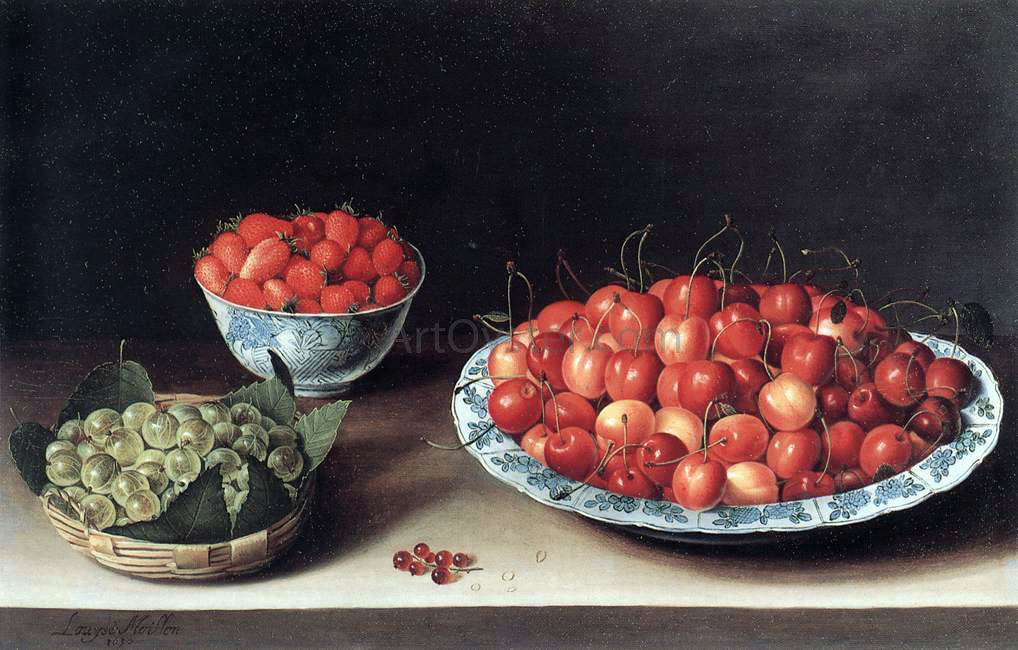 Louise Moillon Still-Life with Cherries, Strawberries and Gooseberries - Canvas Print