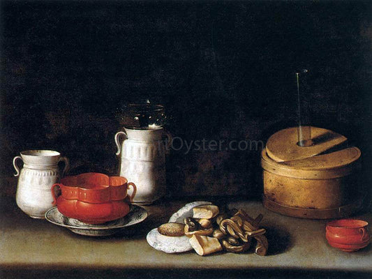 Juan Van der Hamen Still-Life with Crockery and Cakes - Canvas Print