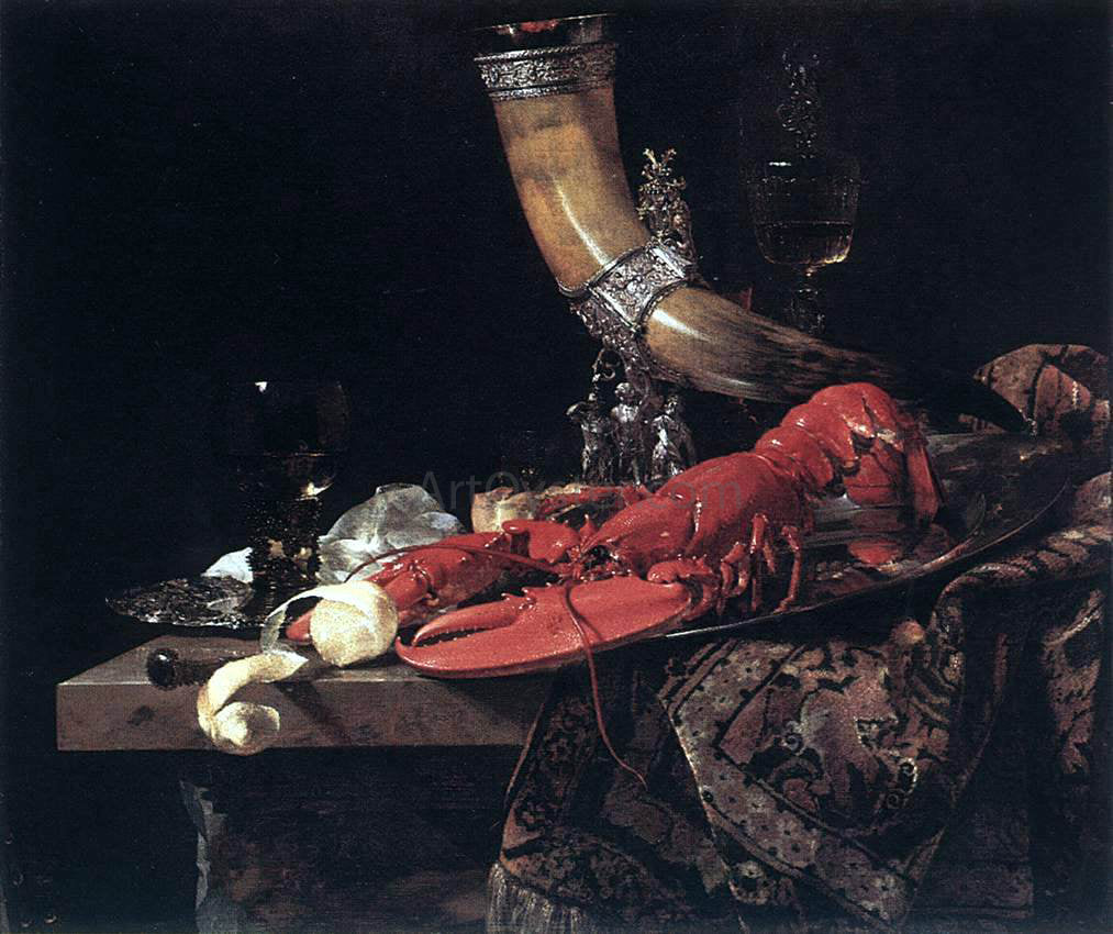 Willem Kalf Still-Life with Drinking-Horn - Canvas Print