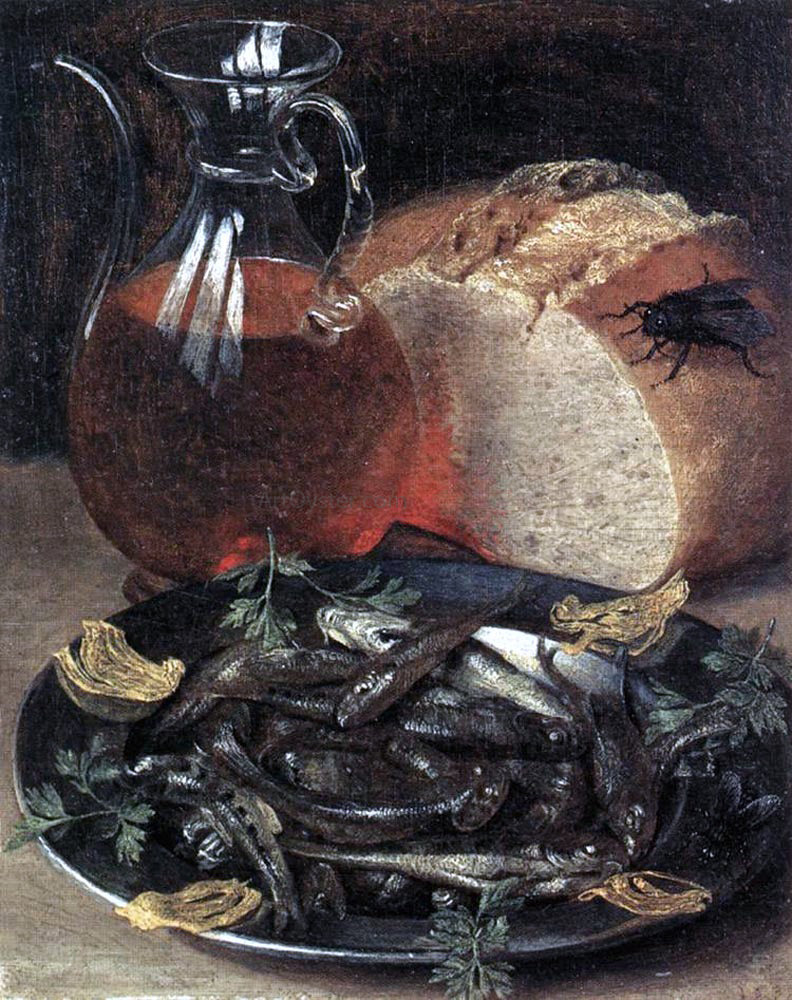 Georg Flegel Still-Life with Fish - Canvas Print
