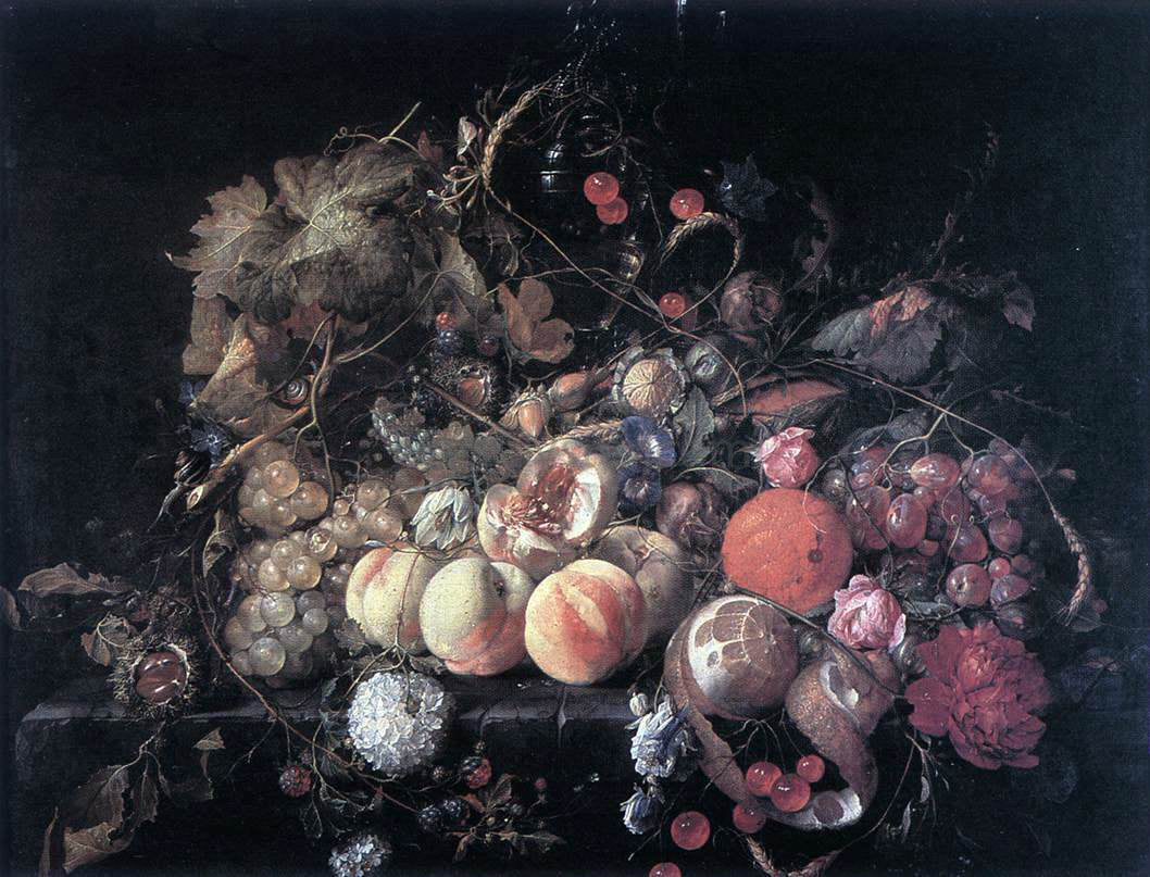 Cornelis De Heem Still-Life with Flowers and Fruit - Canvas Print