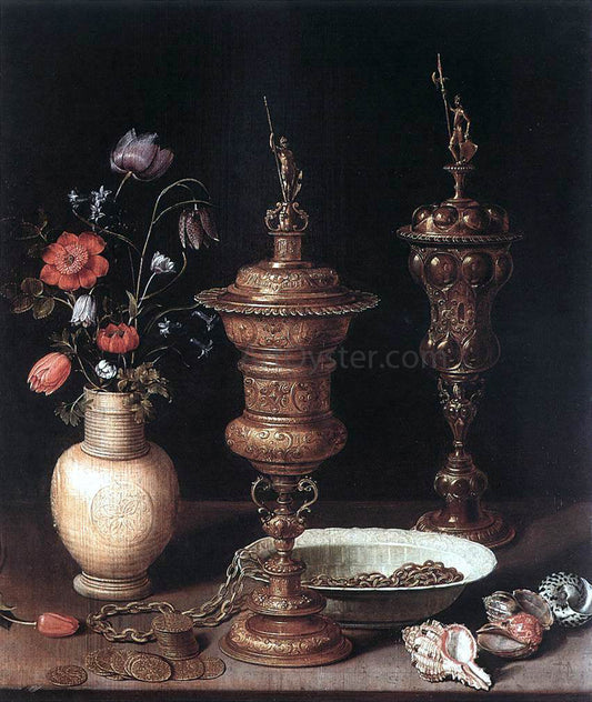Clara Peeters Still-Life with Flowers and Goblets - Canvas Print