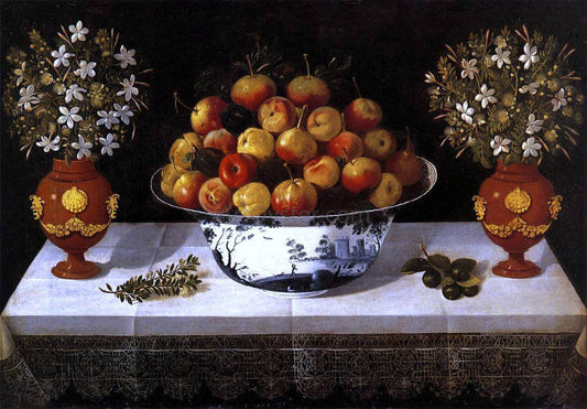 Tomas Hiepes Still-Life with Fruit and Flowers - Canvas Print