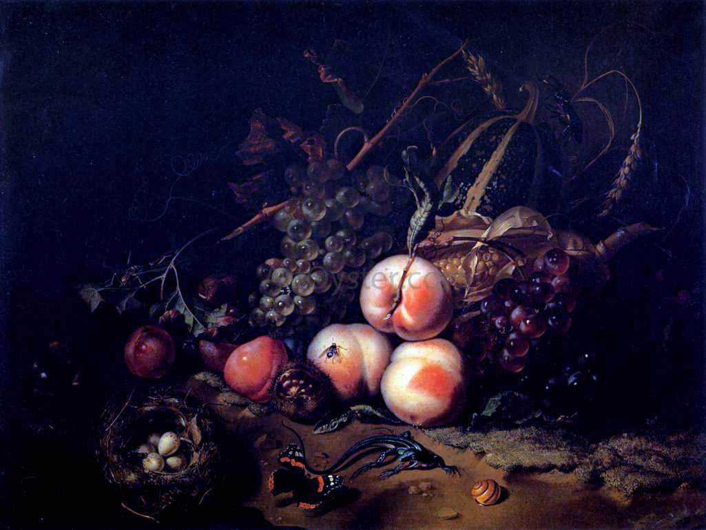 Rachel Ruysch Still-Life with Fruit and Insects - Canvas Print