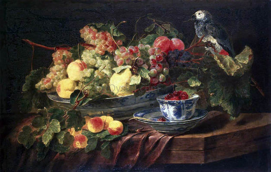 Jan Fyt Still-life with Fruits and Parrot - Canvas Print