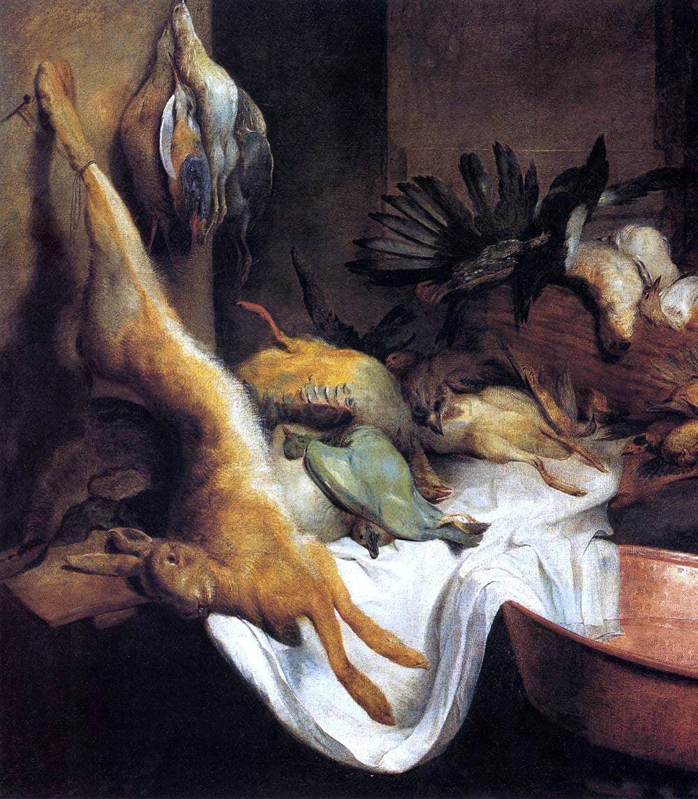 Jan Roos Still-Life with Game - Canvas Print