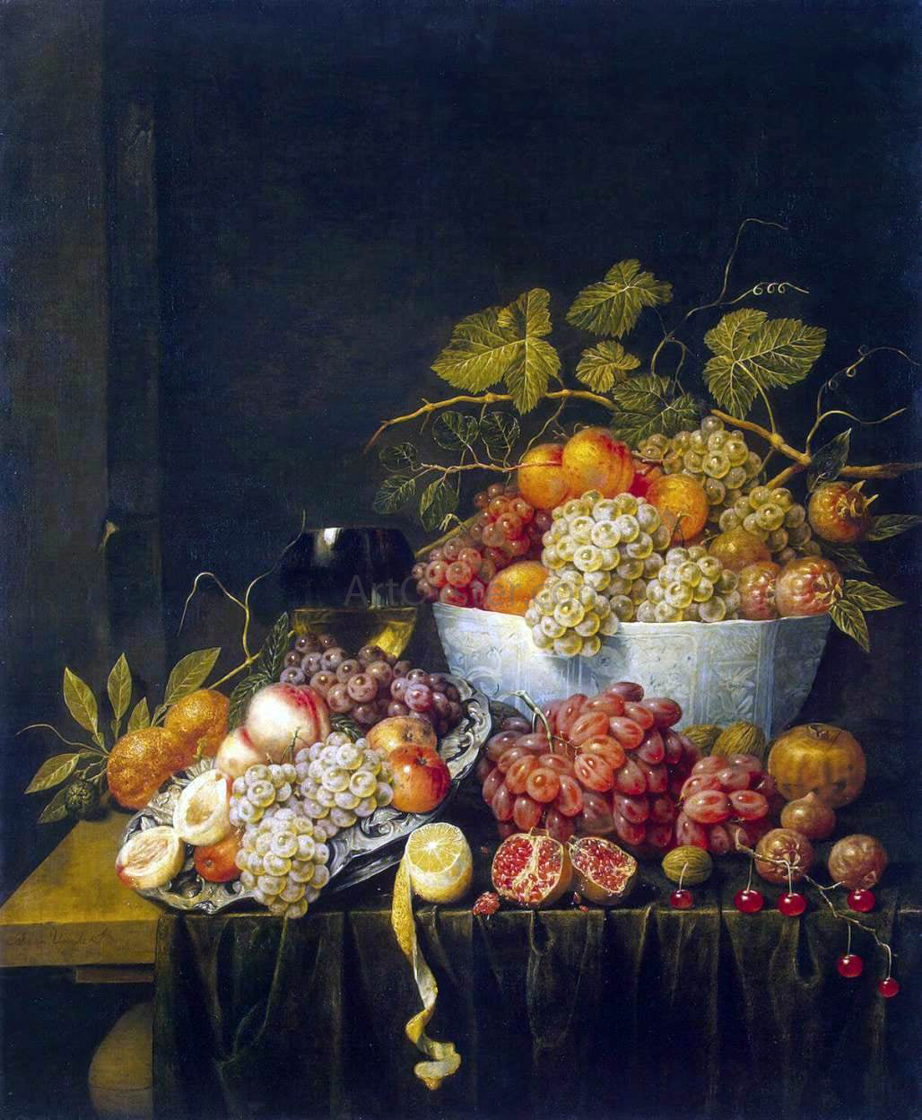 Adriaen Van Utrecht Still-Life with Grapes - Canvas Print