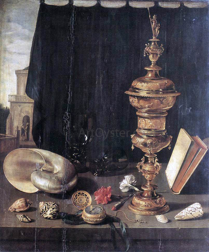 Pieter Claesz Still-Life with Great Golden Goblet - Canvas Print