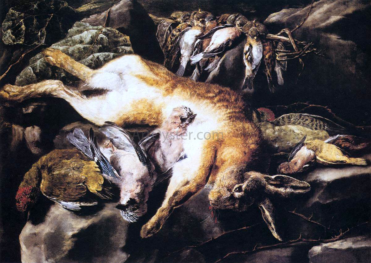 Jan Fyt Still-Life with Hare and Game-Birds - Canvas Print