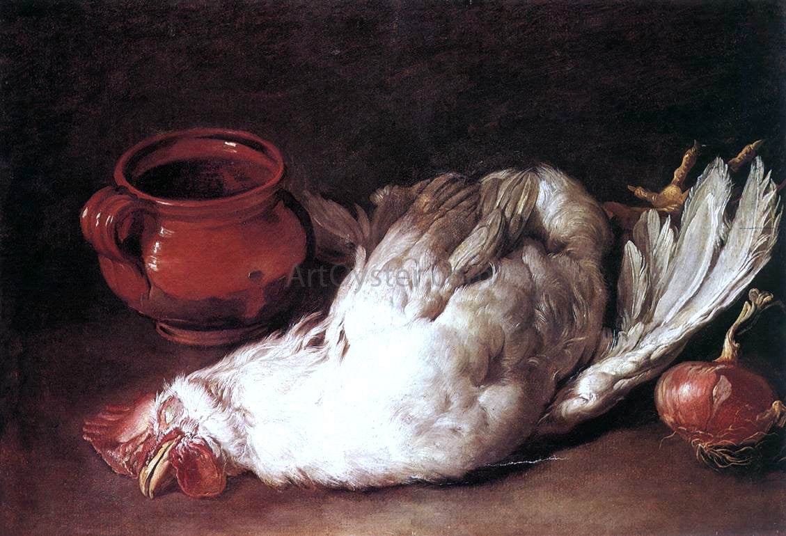 Giacomo Ceruti Still-Life with Hen, Onion and Pot - Canvas Print