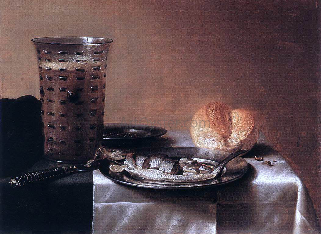Pieter Claesz Still-Life with Herring - Canvas Print