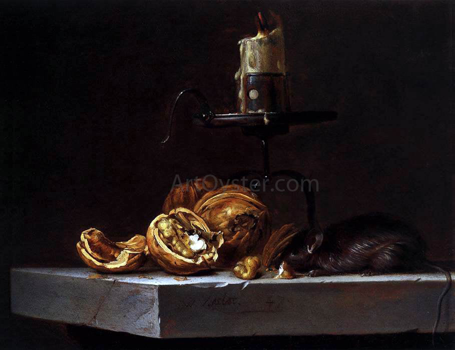 Willem Van Aelst Still-Life with Mouse and Candle - Canvas Print
