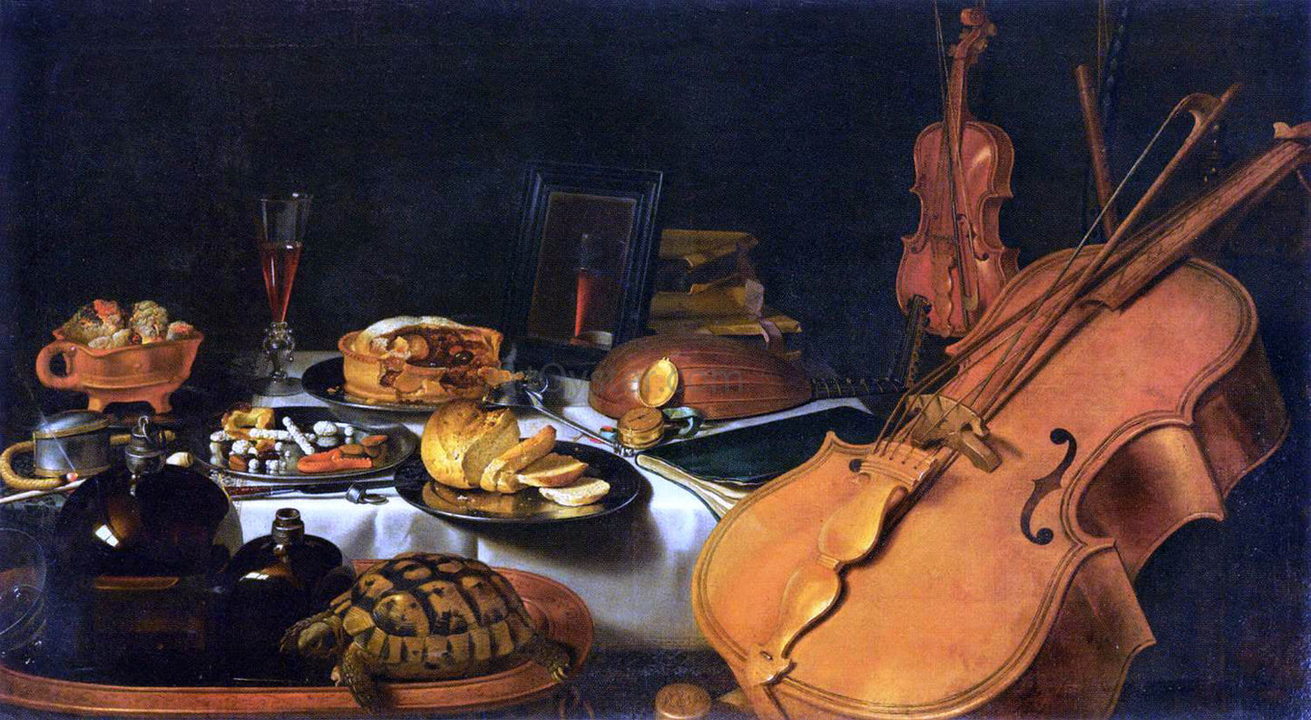 Pieter Claesz Still-Life with Musical Instruments - Canvas Print