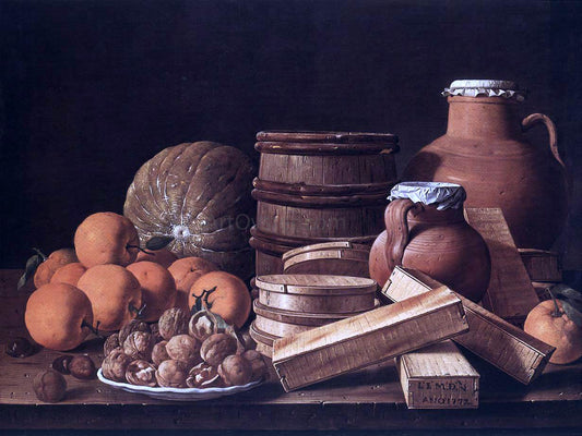 Luis Melendez Still-Life with Oranges and Walnuts - Canvas Print