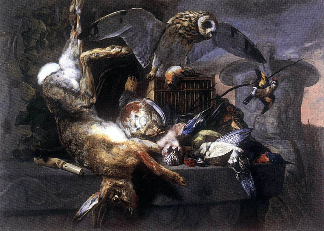 Pieter Boel Still-Life with Owl - Canvas Print