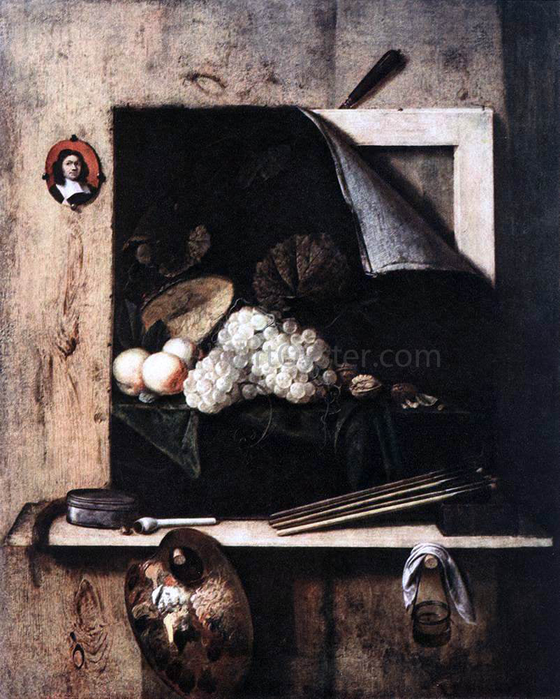 Cornelius Gijsbrechts Still-Life with Self-Portrait - Canvas Print