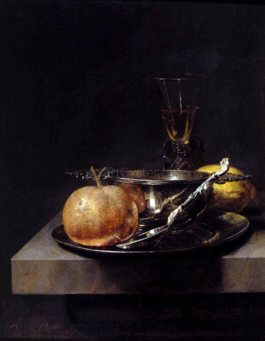 Cornelis Kick Still-Life with Silver Cup - Canvas Print