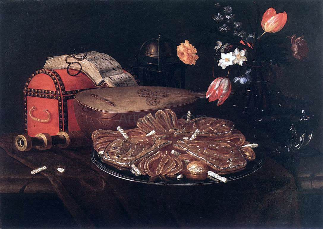 Giuseppe Recco Still-Life with the Five Senses - Canvas Print