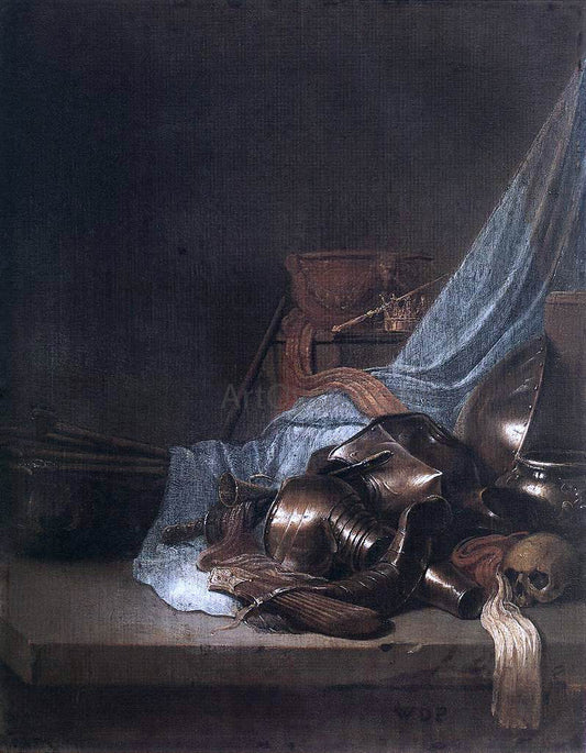 Willem De Poorter Still-Life with Weapons and Banners - Canvas Print