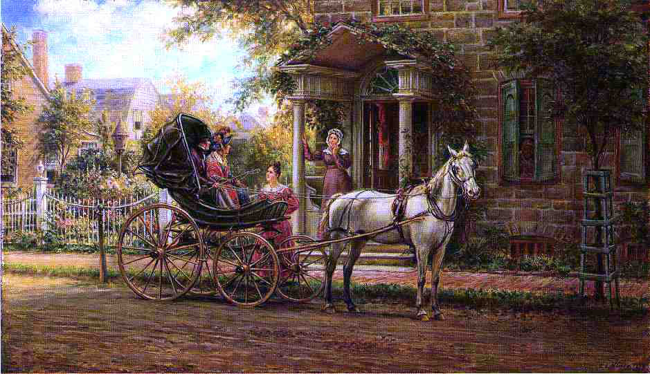 Edward Lamson Henry Stopping for a Chat - Canvas Print