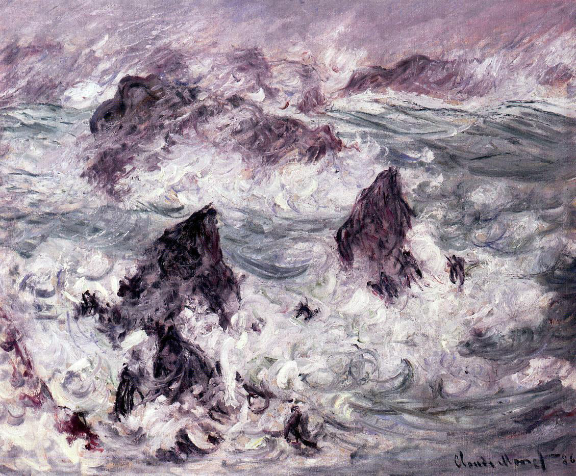 Claude Oscar Monet Storm at Belle-Ile - Canvas Print