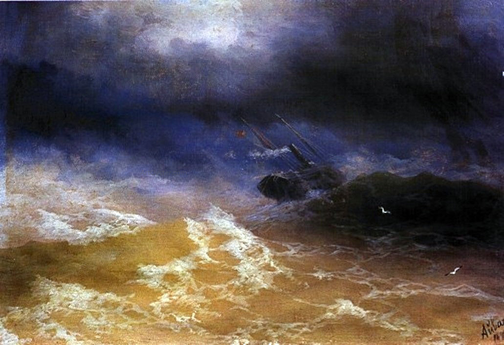 Ivan Constantinovich Aivazovsky Storm on Sea - Canvas Print