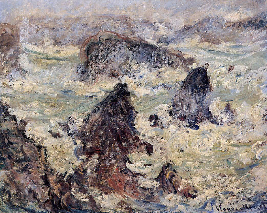 Claude Oscar Monet Storm on the Cote de Belle-Ile - Canvas Print