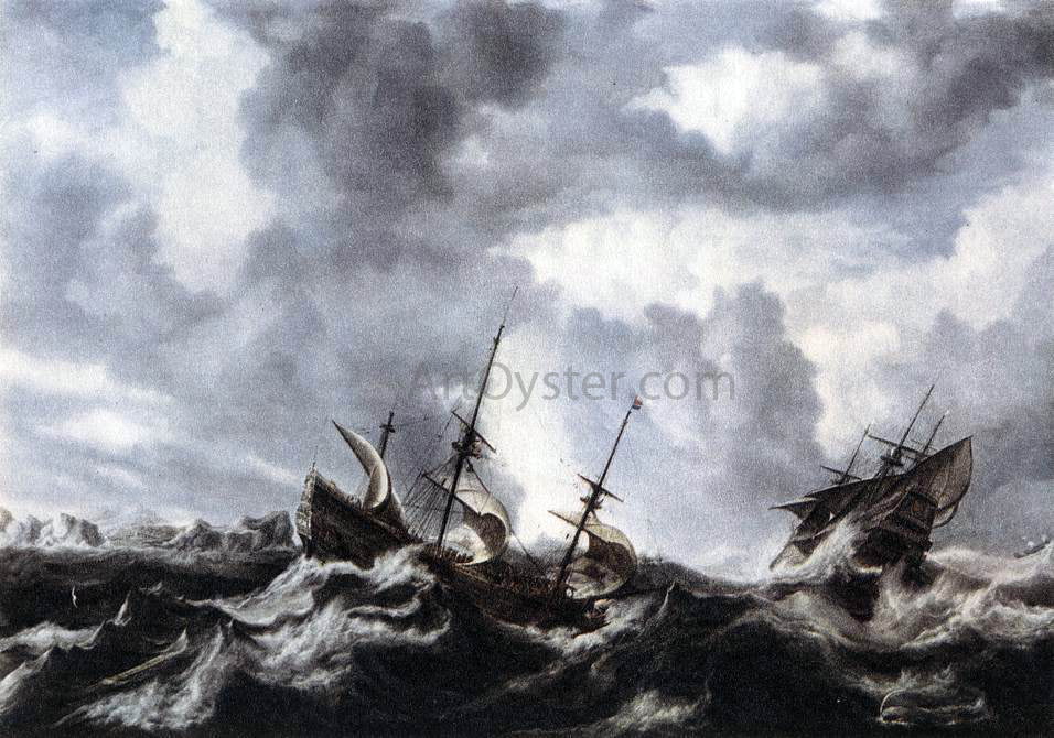 The Elder Bonaventura Peeters Storm on the Sea - Canvas Print