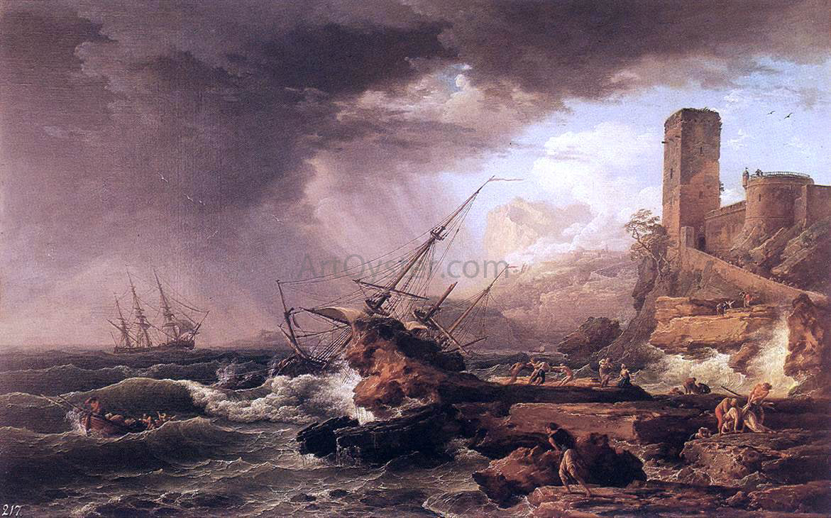 Claude-Joseph Vernet Storm with a Shipwreck - Canvas Print