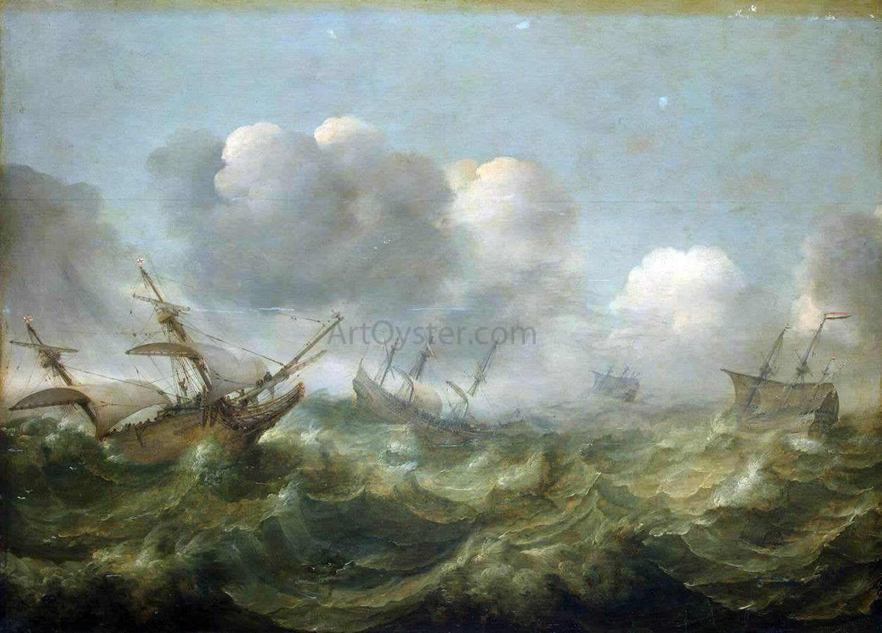 Abraham Willaerts A Stormy Sea - Canvas Print