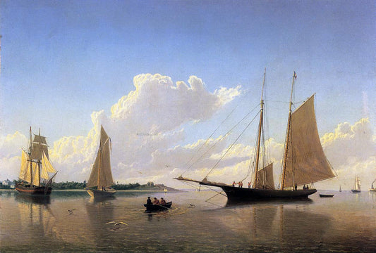 William Bradford Stowing Sails off Fairhaven - Canvas Print