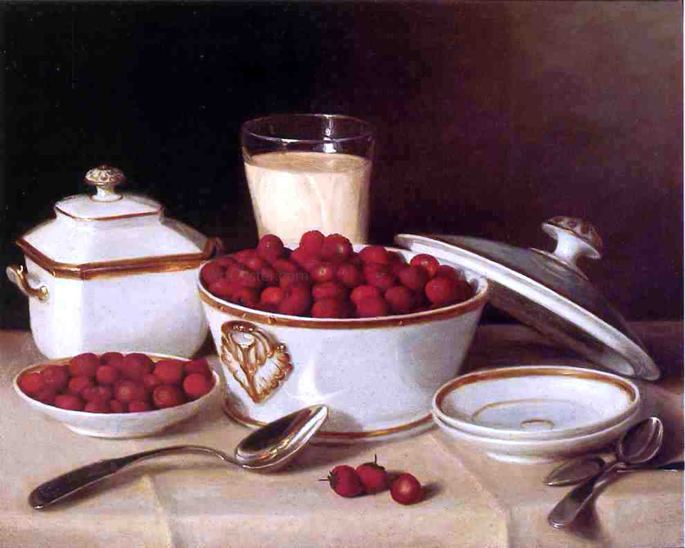 John F Francis Strawberries and Cream - Canvas Print