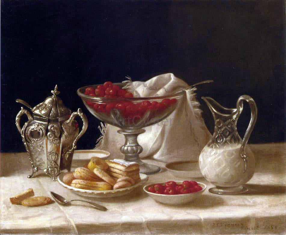 John F Francis Strawberries, Cakes and Cream - Canvas Print