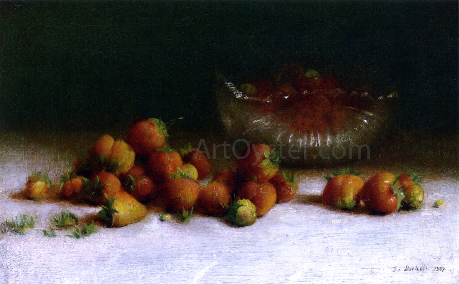Joseph Decker Strawberries in a Cut Glass Bowl - Canvas Print