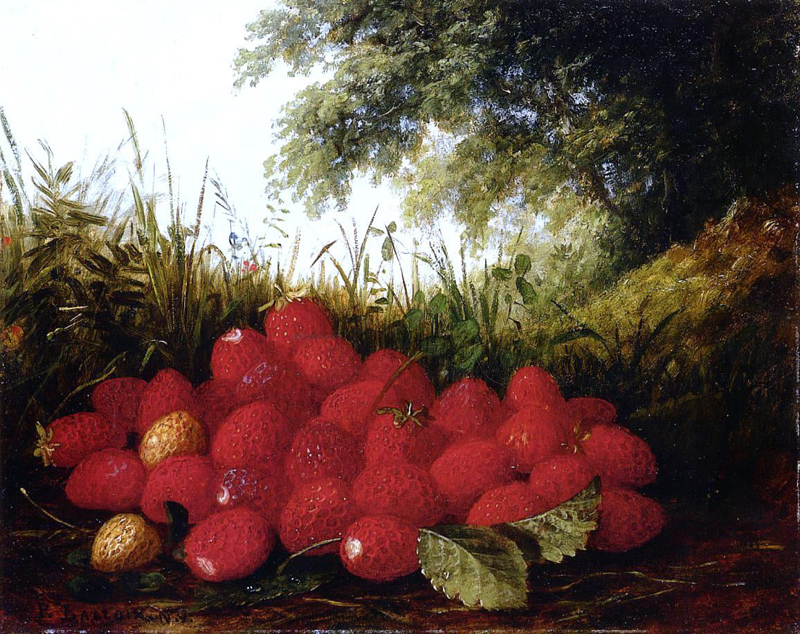 Paul Lacroix Strawberries in a Landscape - Canvas Print