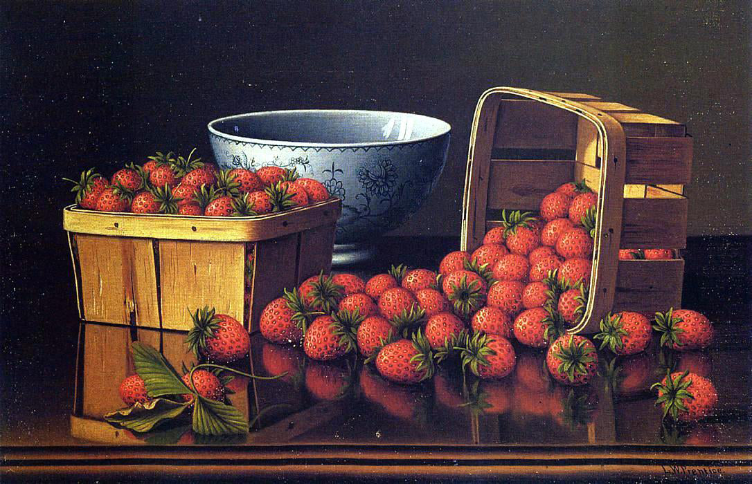 Levi Wells Prentice Strawberries with Porcelain Bowl - Canvas Print