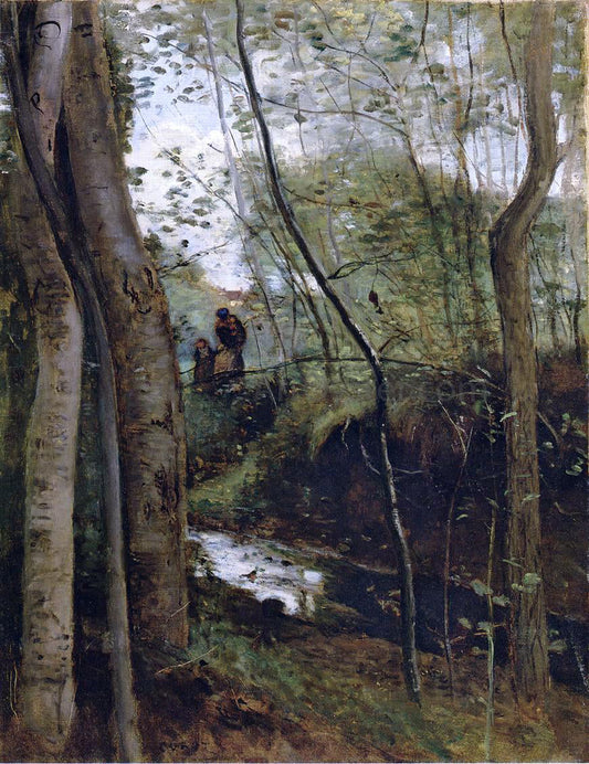 Jean-Baptiste-Camille Corot Stream in the Woods (also known as Un ruisseau sous bois) - Canvas Print