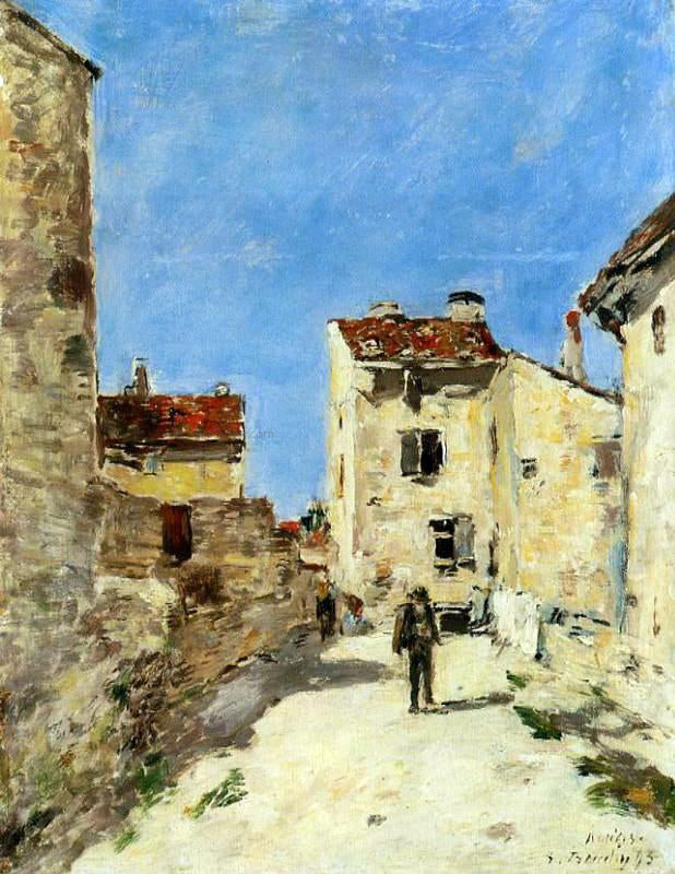 Eugene-Louis Boudin A Street, Antibes - Canvas Print