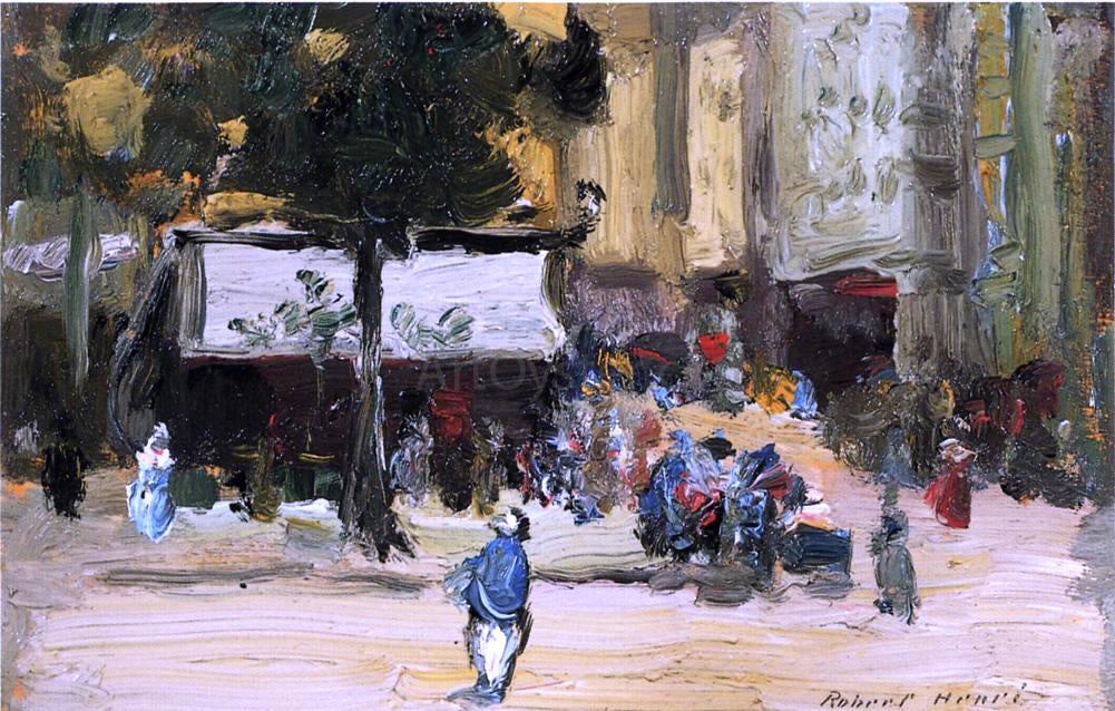 Robert Henri A Street Corner in Paris - Canvas Print
