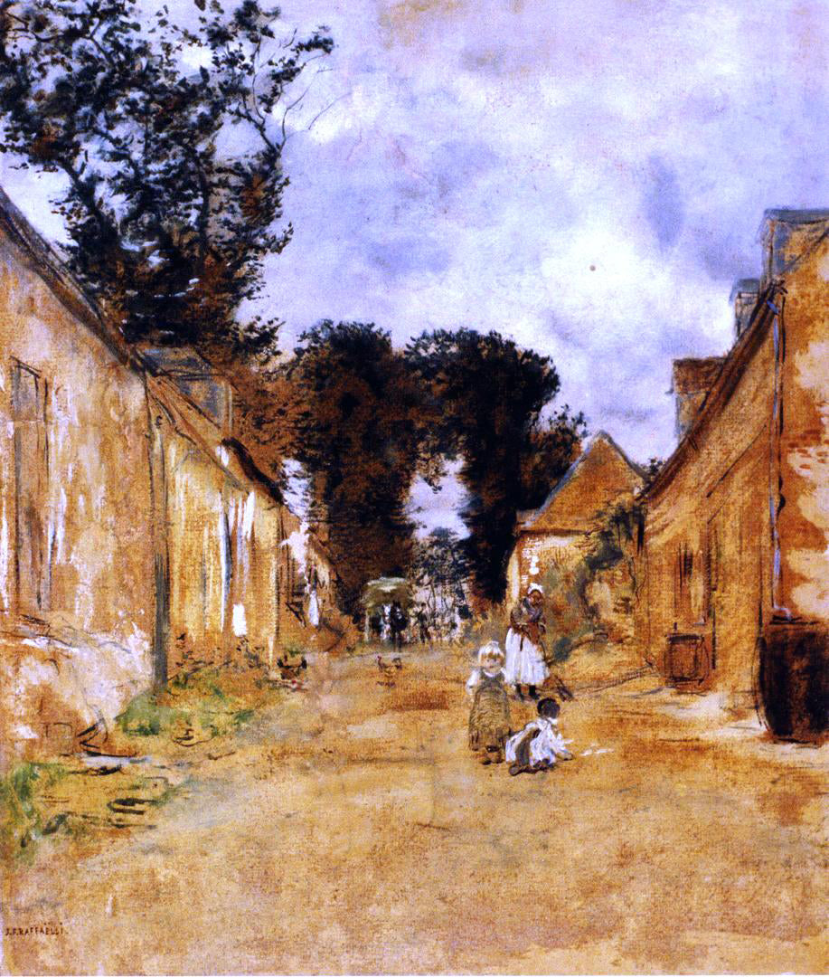 Jean-Francois Raffaelli Street in a Rural Village - Canvas Print
