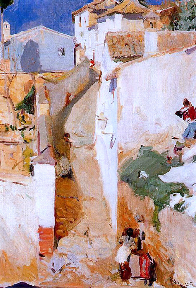 Joaquin Sorolla Y Bastida Street in Granada - Canvas Print