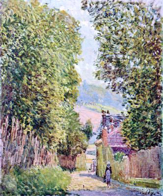 Alfred Sisley Street in Louveciennes, Sunlight - Canvas Print