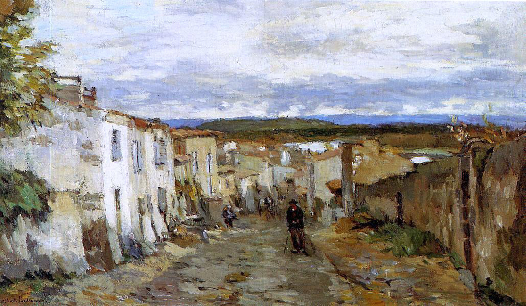 Albert Lebourg Street in Pont du Chateau - Canvas Print