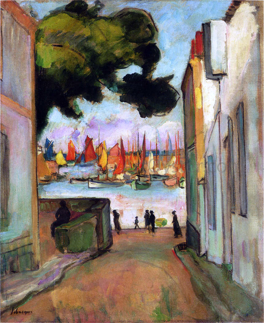 Henri Lebasque A Street in Port Collioure - Canvas Print