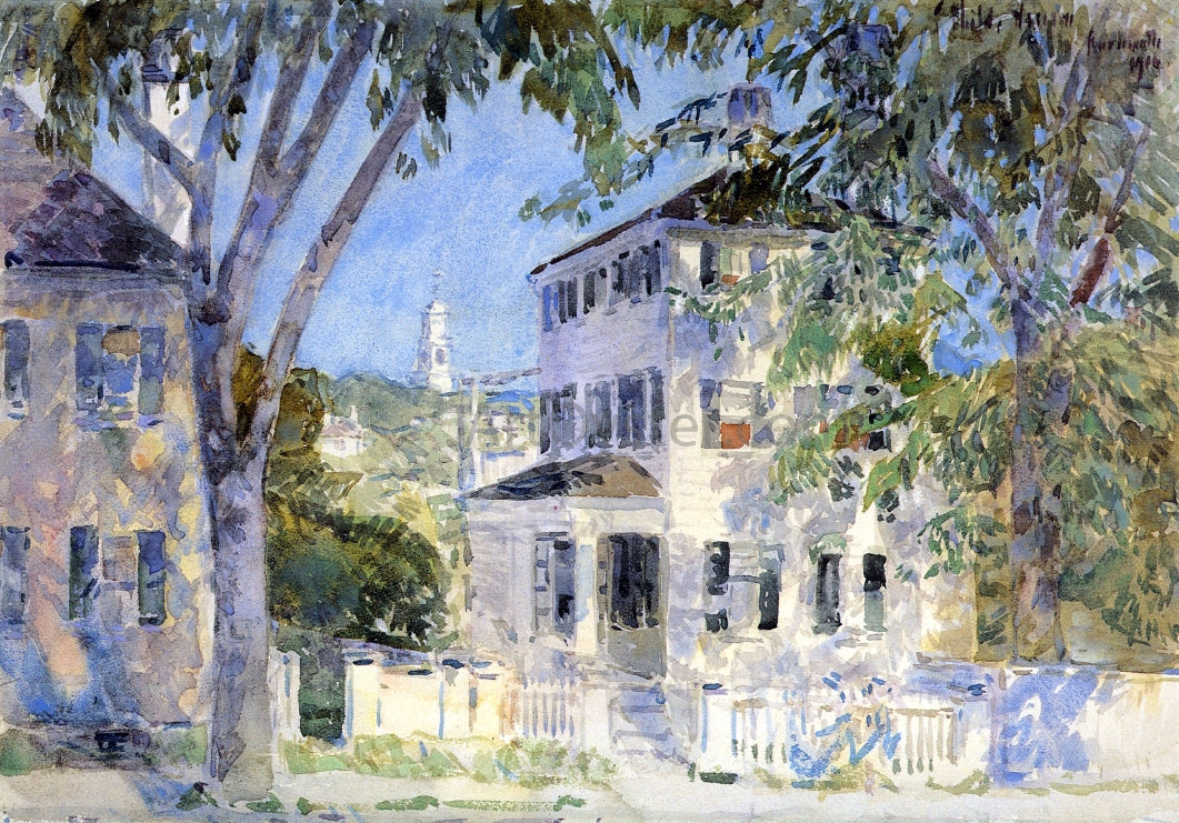 Frederick Childe Hassam A Street in Portsmouth - Canvas Print