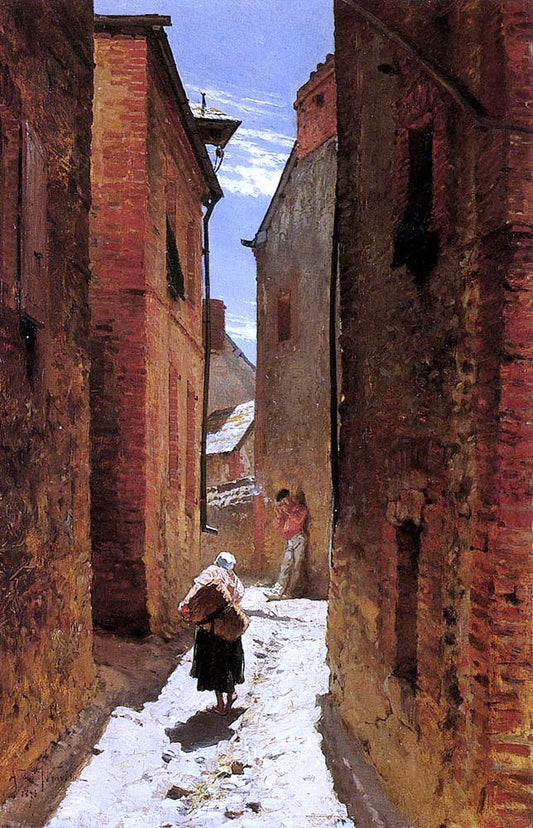 Alphonse De Neuville Street In The Old Town - Canvas Print